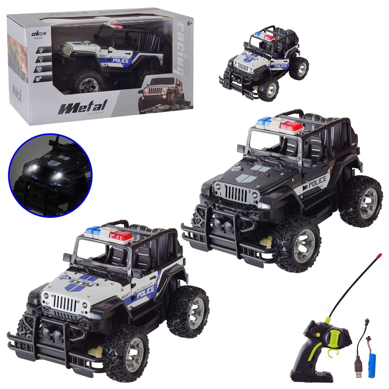 Джип поліції на радіокеруванні (метал, акумулятор) 691, фото 1