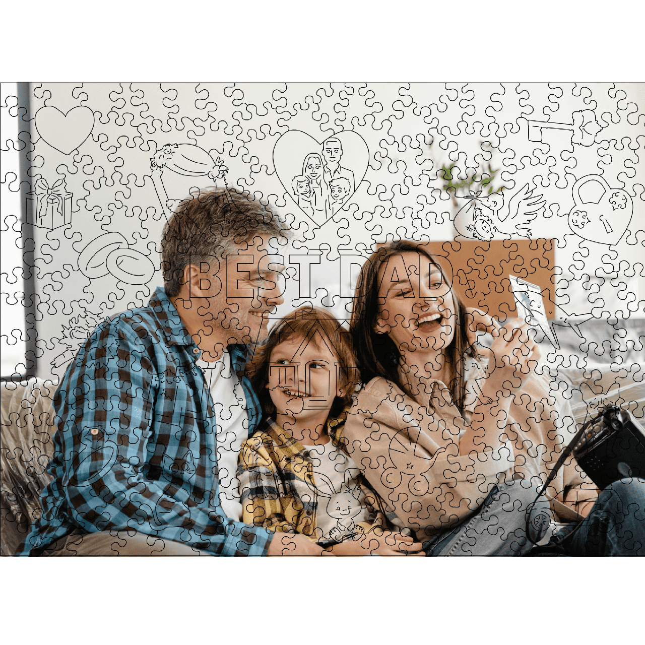 Дерев'яний пазл Woods Story за вашим фото Для тата L, фото 1