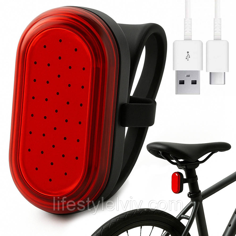 Велосипедний ліхтар задній, від USB, MY-2106-38LED / Велоліхтар акумуляторний / Фара для велосипеда, фото 1