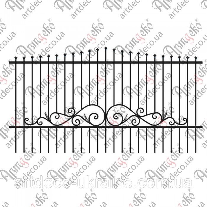 Кована огорожа, паркан. КОМПЛЕКТ ЕЛЕМЕНТІВ 3000х1650, фото 1