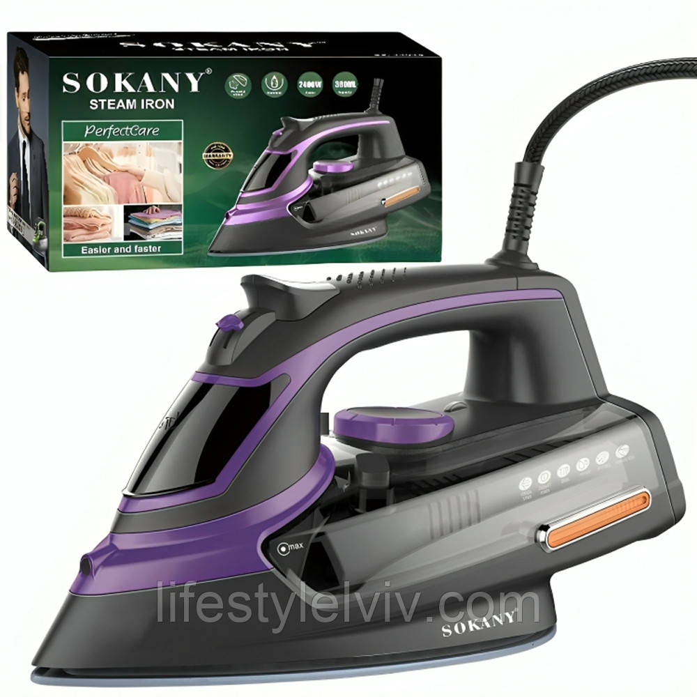 Парова праска з керамічним покриттям, 2400Вт, 380мл, SK-11016 / Електропраска / Електрична праска, фото 1