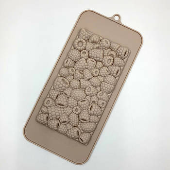 Силіконова форма Плитка шоколаду Малина 8х15 см