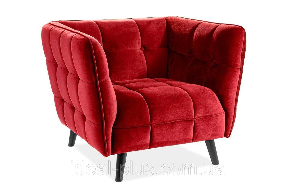 М'яке широке крісло CASTELLO 1 VELVET BL.59 крісло очікування для офісу салону краси або кабінету, фото 1