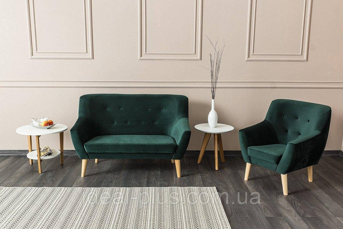Софа NORDIC 2 VELVET зелена/бук BL.78