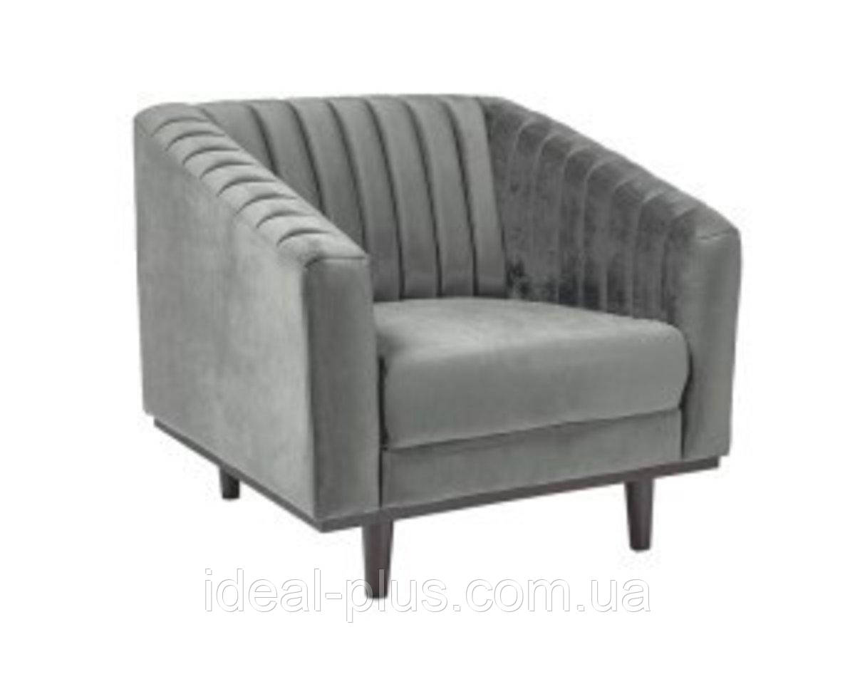Крісло ASPREY 1 VELVET сіре/венге BL.14