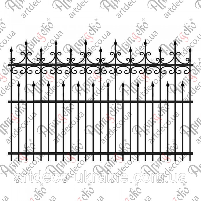 Кована огорожа, паркан 2500х1645 (КО-01) КОМПЛЕКТ ЕЛЕМЕНТІВ, фото 1