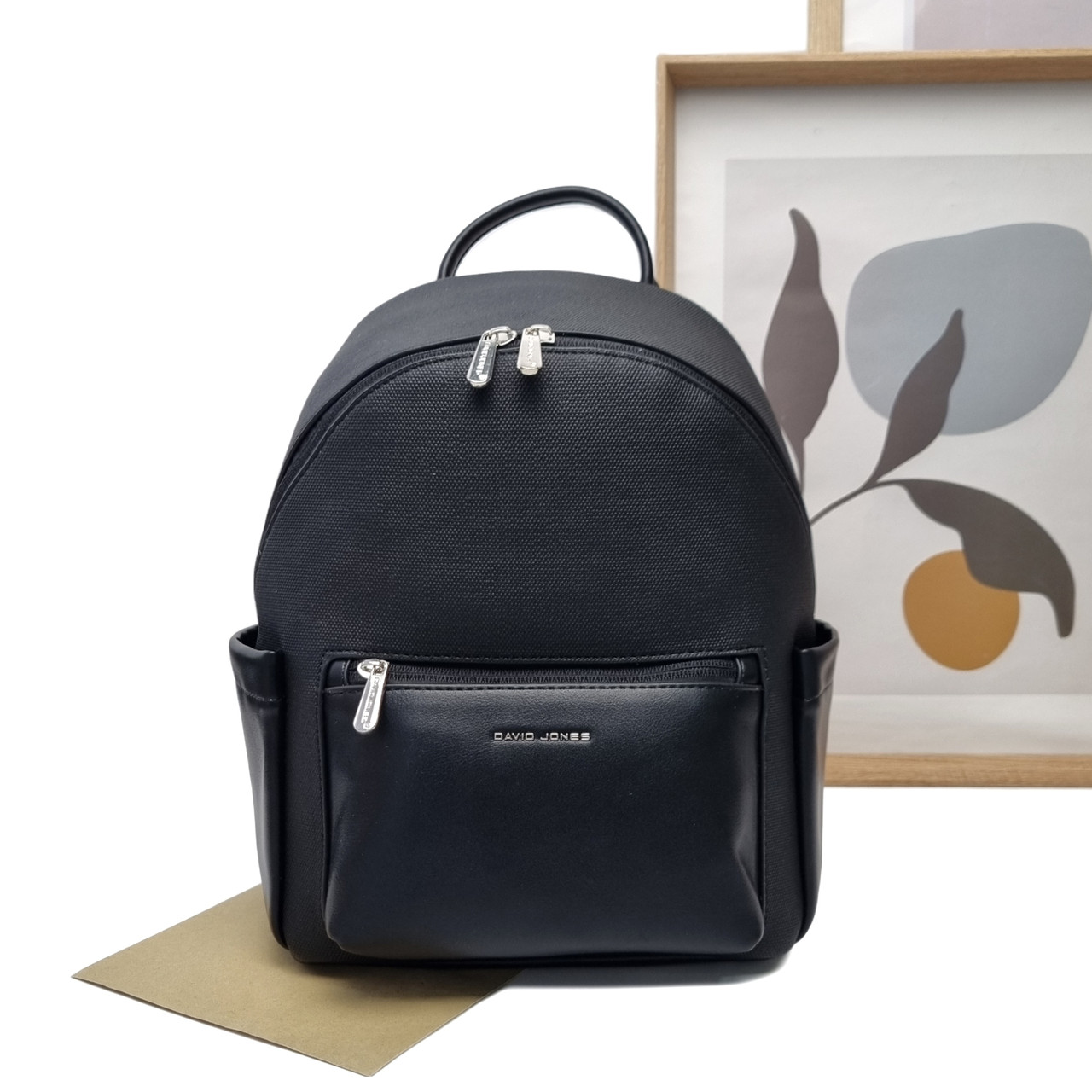 Рюкзак средний экокожа черный Арт.CM7432 black DavidJones Франція