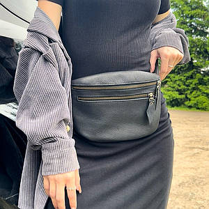 Жіноча сумка Мегаполіс з натуральної шкіри колір Чорний