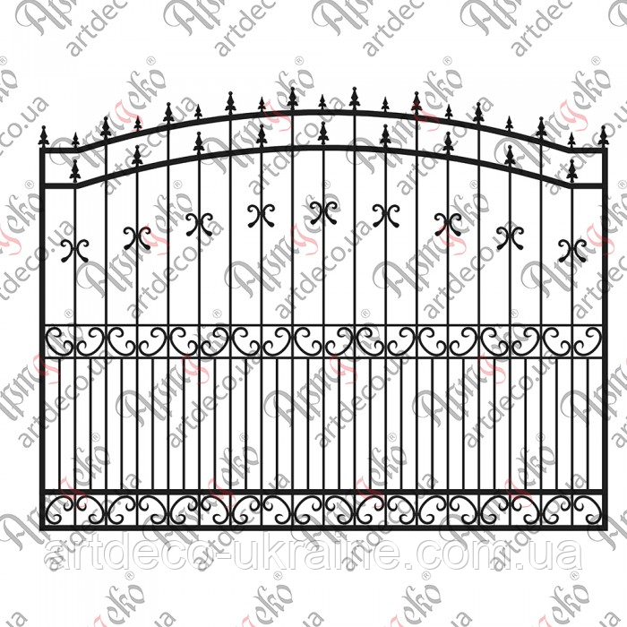 Кована огорожа, паркан 3000х2285 (КО-04) КОМПЛЕКТ ЕЛЕМЕНТІВ, фото 1