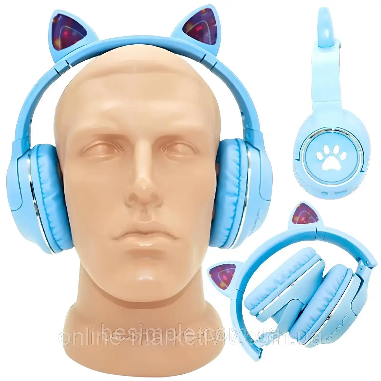 Bluetooth навушники бездротові SD, AUX, з USB, CAT AK-65 / Блютуз навушники накладні / Навушники з вушками
