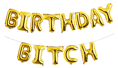 Гірлянда літери 016 КИТАЙ-КТ Birthday Bitch - золото (УП)