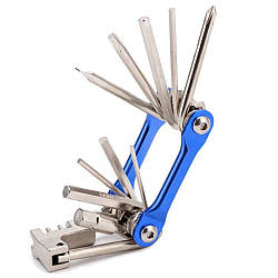 Кишеньковий мультитул для велосипеда 11в1 / Складний набір шестигранників / Велосипедний ключ мультитул