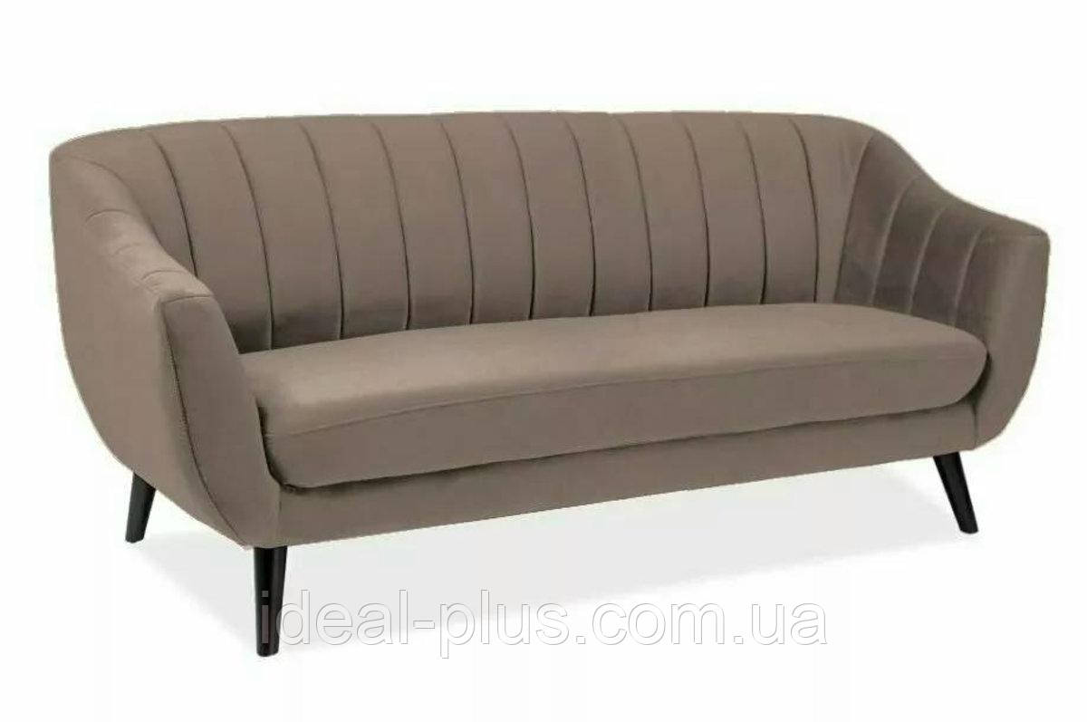 Софа ELITE 3 VELVET темний беж/венге BL.40