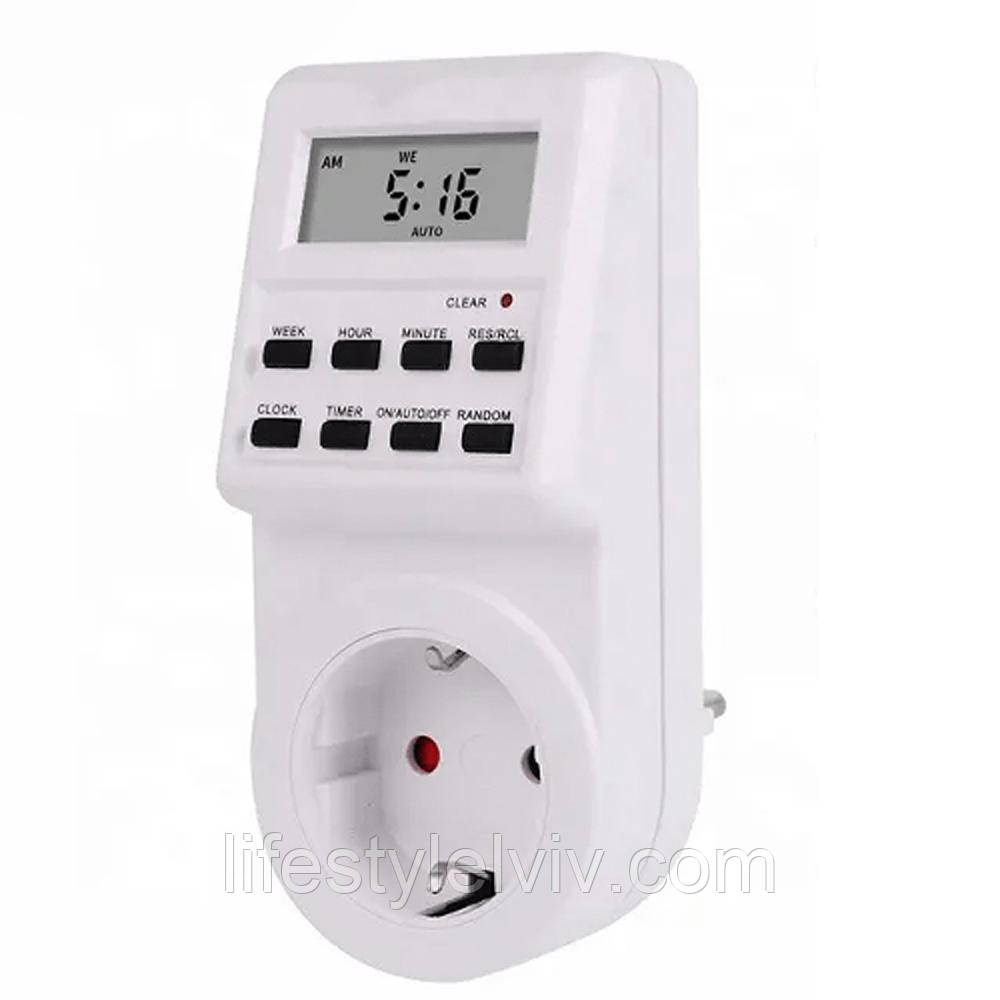 Розетка c таймером (16A, 3000W, 230V) Sinotimer TM516 / Розумна розетка з керуванням / Смарт розетка, фото 1