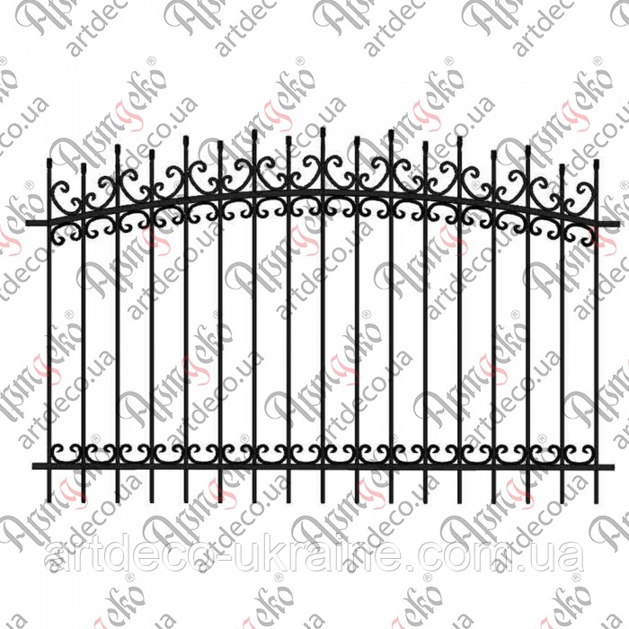 Кована огорожа, паркан.2500х1570.(КО-03 КОМПЛЕКТ ЕЛЕМЕНТІВ, фото 1