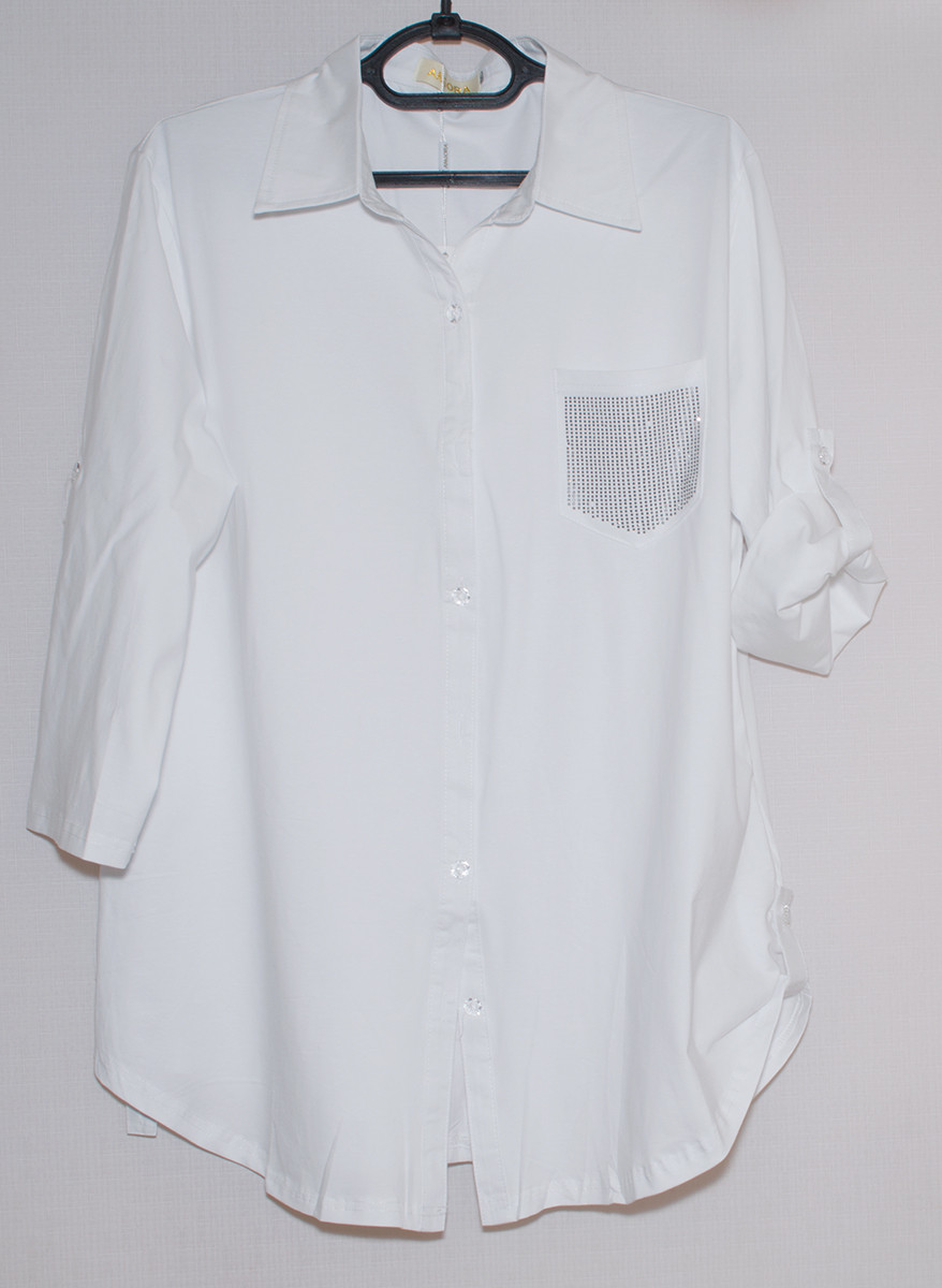 Біла сорочка блузка в великих розмірах 4XL,5XL,6XL