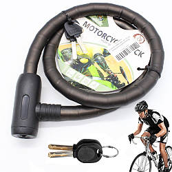 Велосипедний замок тросовий + 2 ключа, 100см/18мм, 7013 / Велозамок / Замок для велосипеда