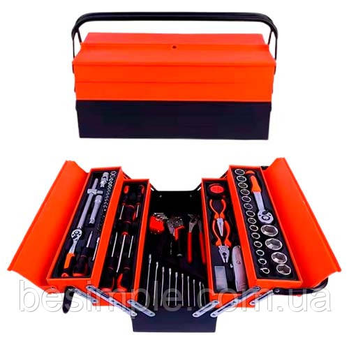 Металевий ящик з інструментом (85 предметів) / Ящик для інструменту / Набір інструментів, фото 1