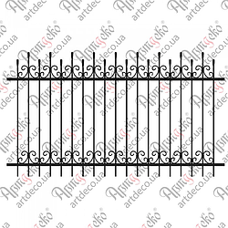 Огорожа кована, паркан 2800х1600 .(КО-02) КОМПЛЕКТ ЕЛЕМЕНТІВ