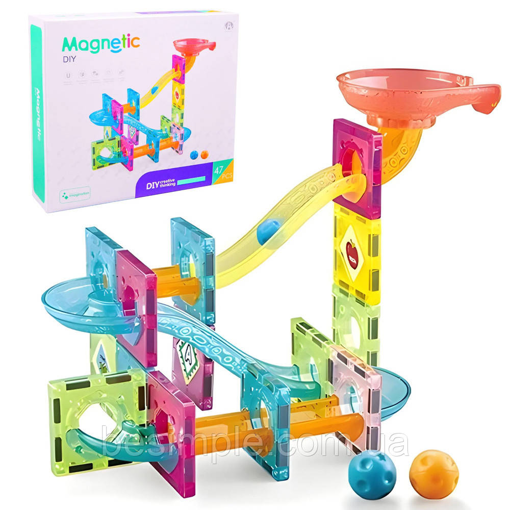 Магнітний конструктор для дітей (47 деталей), CH1034 / Дитячий конструктор на магнітах, фото 1