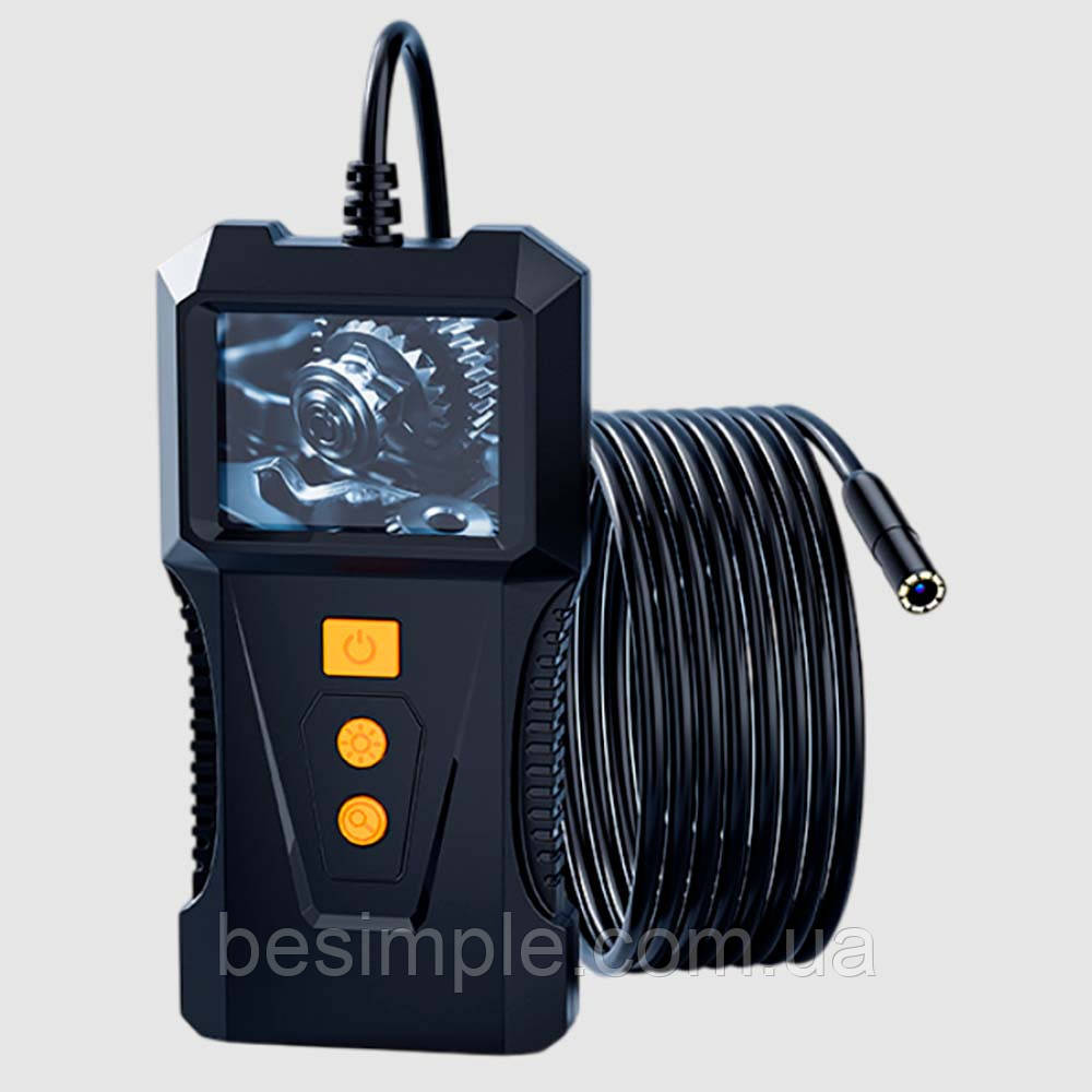 Камера ендоскоп з дисплеєм та кабелем 5м, від батарейок / Відеоендоскоп / Бороскоп / Гнучкий ендоскоп, фото 1