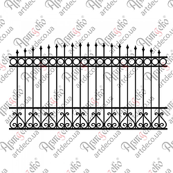 Кований паркан, огорожа 2650х1460 (КО-15) КОМПЛЕКТ ЕЛЕМЕНТІВ