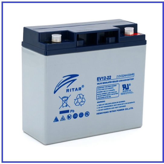 Тяговий акумулятор RITAR EV12-22 12V 22Ah M5 (181х77х170)
