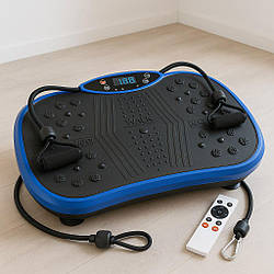 Платформа вібраційна з 2 експандерами та пультом до 120кг, Синій / Фітнес-платформа / Віброплатформа