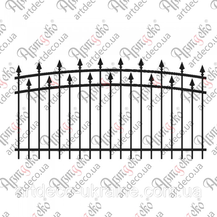 Кована огорожа, паркан 2100х1100 (КО-10) КОМПЛЕКТ ЕЛЕМЕНТІВ, фото 1
