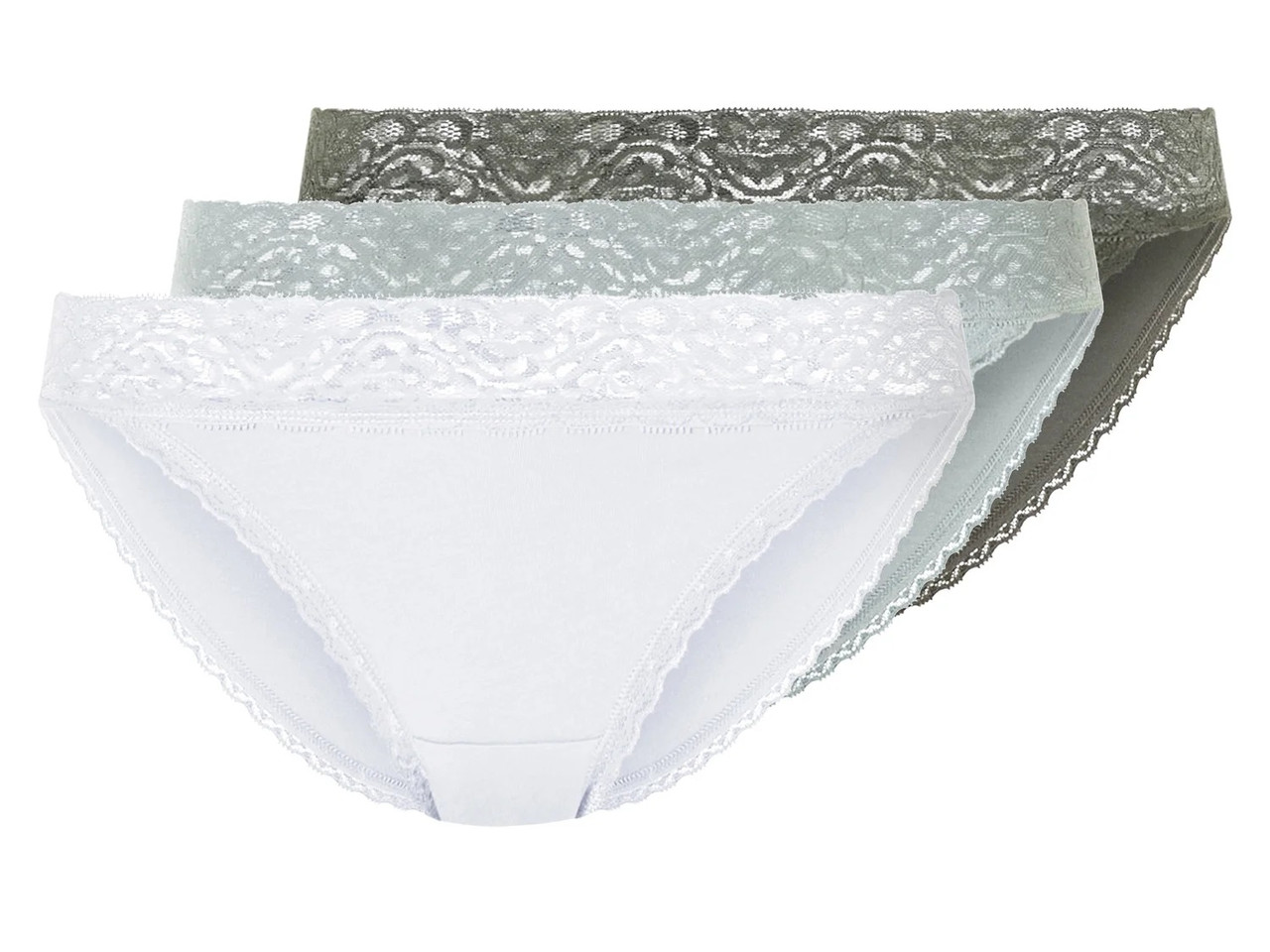 Трусики жіночі Esmara, 3 шт., розмір L/XL, колір білий, оливковий, хакі