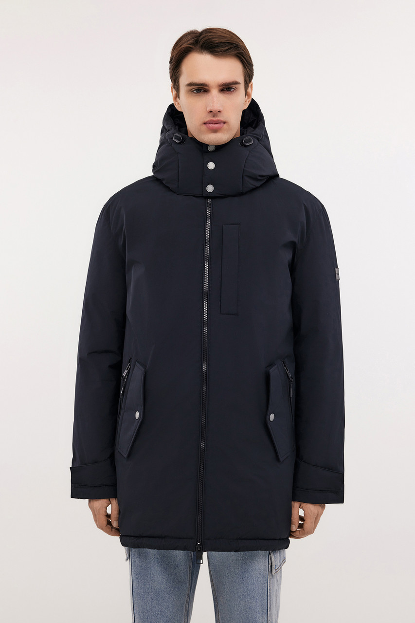 Подовжений чоловічий пуховик Baon B5024521-200 чорна M, фото 1