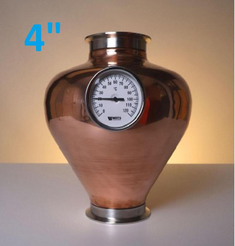 4" Мідний шолом з термометром