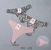 Жіночі трусики стрінги безшовні 42-48р 3 кольори