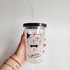 Стакан для напоїв з охолоджувальним гелем Котик №1, 450 мл