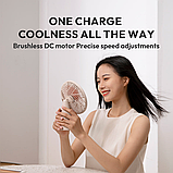 Міні-вентилятор настільний Sothing Forest Desktop Fan із вбудованим акумулятором (DSHJ-S-1907), Apricot White, фото 3