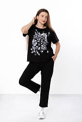 Стильний жіночий костюм футболка штани , двонитка