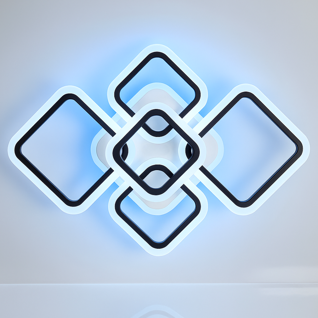 Лед люстра в зал Vatan Light 114W до 20 м² колір Чорний 1140/2+3 BK 3color, фото 1