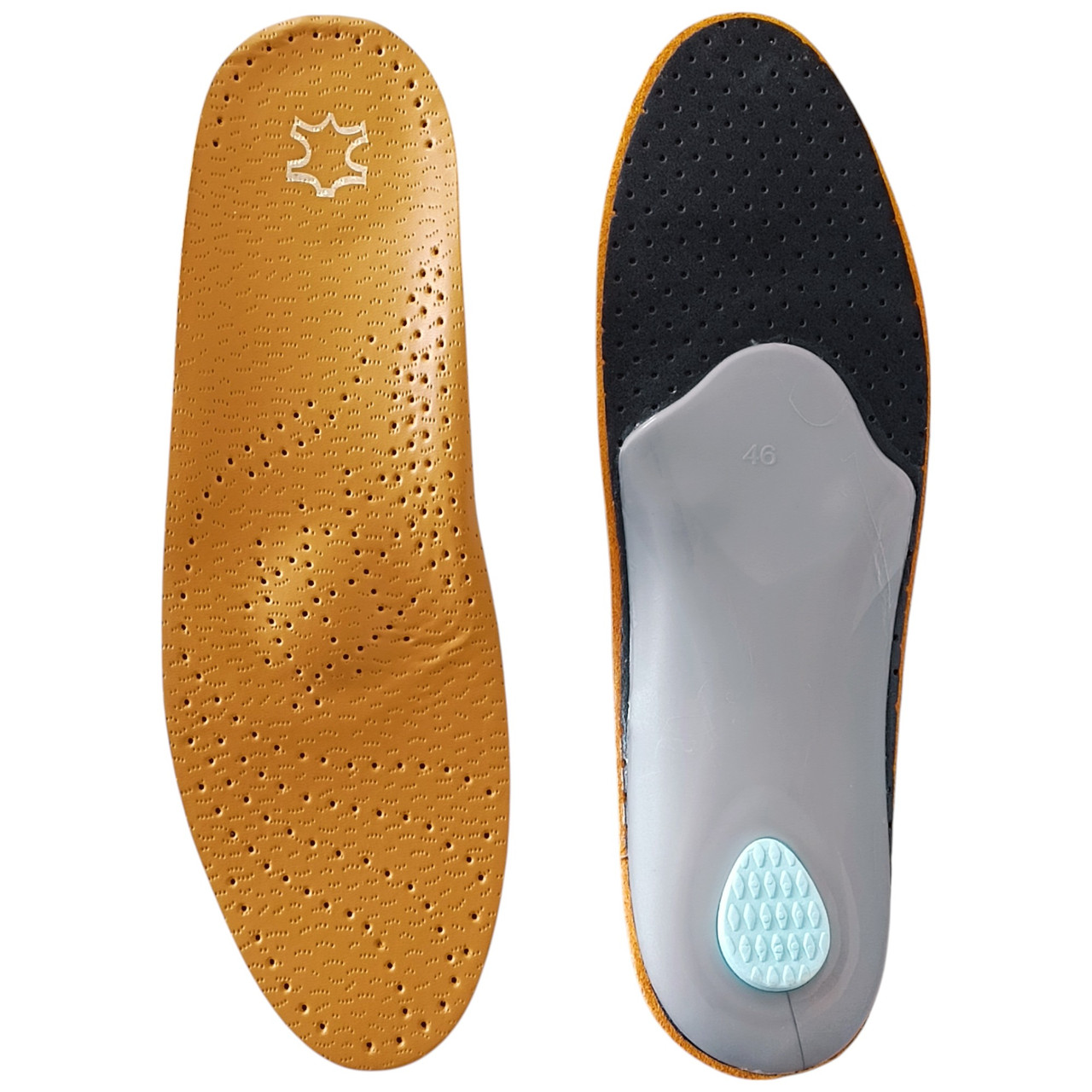 Устілки ортопедичні Leather Step 45-46 (28.0 - 29.0 см) шкіряні із супінатором для ідеального положення стопи, фото 1