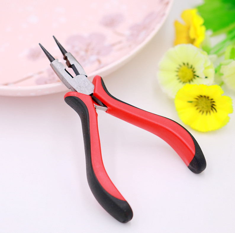 Круглогубці 3 в 1, з плоскогубцями та бокорізами, 13 см, червоні