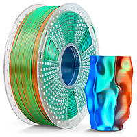 Пластик SUNLU Silk PLA+ Tri-Color Orange Blue Green, RS v3, 1.75мм, 1кг, 205-230°C, Помаранчев Синій Зелений філамент для 3Д-друку