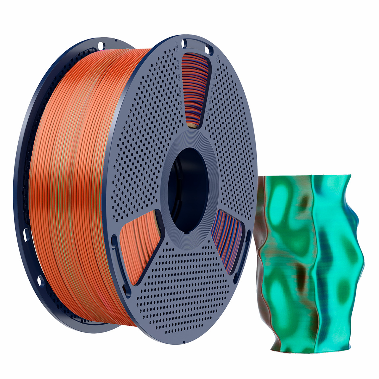 Пластик філамент SUNLU Silk PLA+ Tri-Color Orange Blue Green, Reusable Spool, 1kg