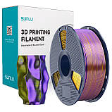 Пластик SUNLU Silk PLA+ Tri-Color Black Gold Purple, RS v3, 1.75мм, 1кг, 205-230°C, Чорний Золото Фіолетовий філамент для 3Д-друку, фото 2