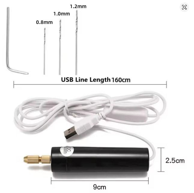 Ручний мінідриль USB із цанговим патроном