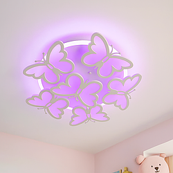 Led люстра метелики для дитячої кімнати з пультом Diasha 105W до 20 кв.м колір Білий OS8067/5+1WH 3color