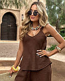 Жіночий льонний костюм із брюками, фото 2