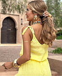 Жіночий льонний костюм із брюками, фото 4