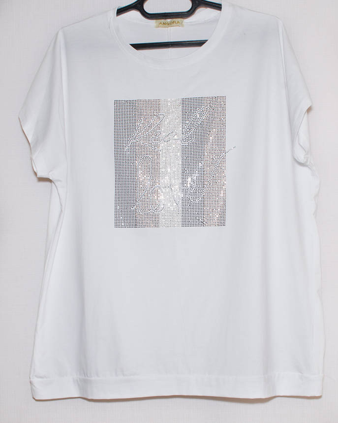 Футболка нарядна жіноча (біла), фото 2