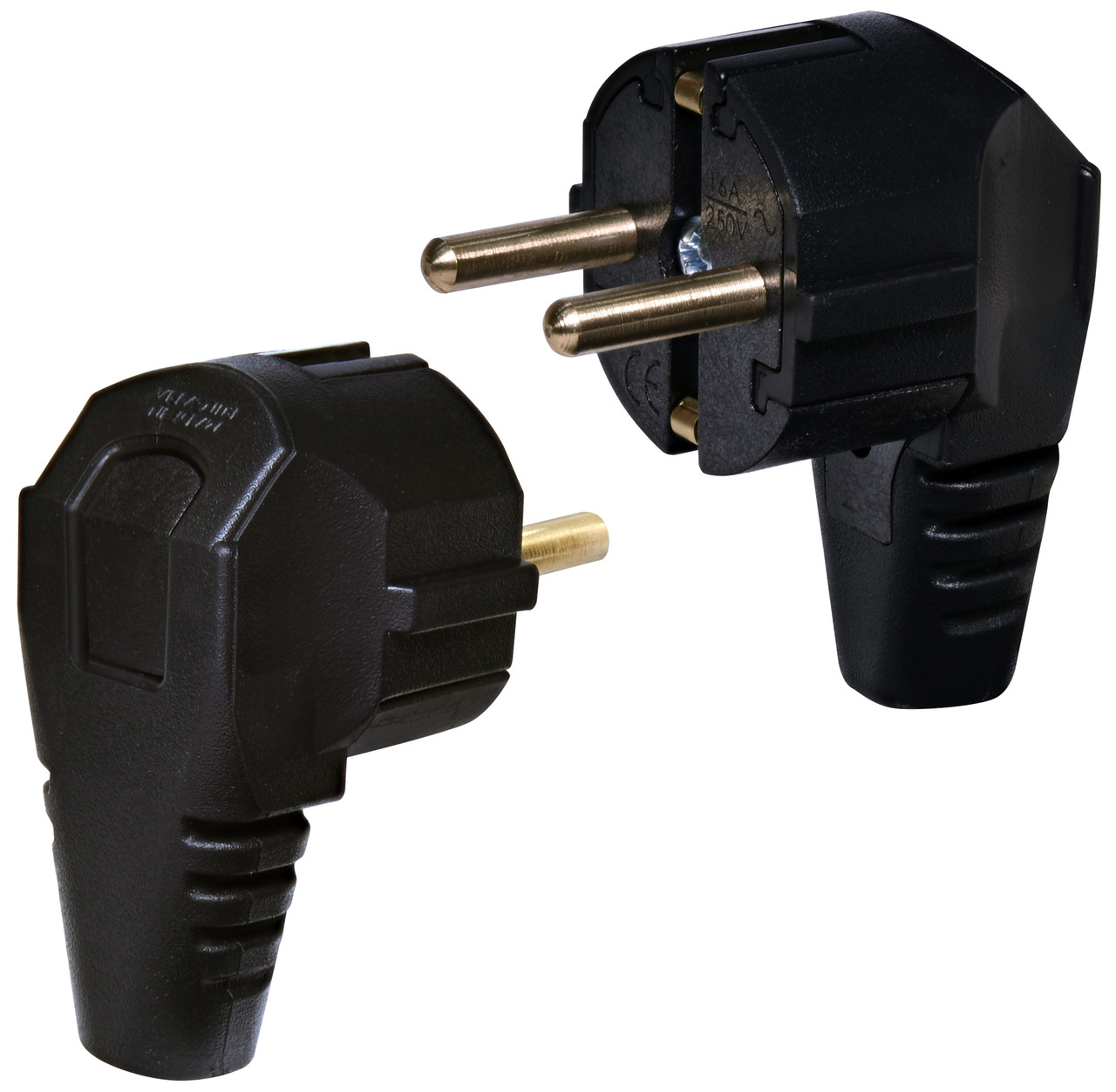 Вилка кутова ETI PKB-90 з заземленням 16А 250В чорна 4481000 електрична Schuko (однофазна євровилка), фото 1