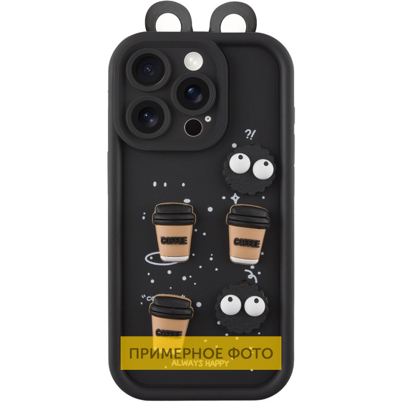Силіконовий 3D чохол Toys Case with Ears для Samsung Galaxy A16 5G | з вушками Black, фото 1