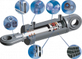 Гідроциліндри (циліндри) всіх видів: поршневі, телескопічні, плунжерні, односторонньої і двосторонньої дії